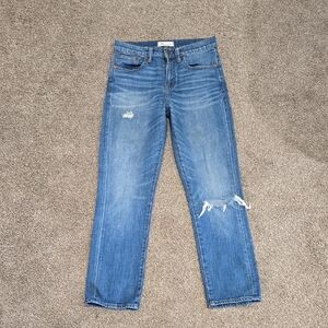 Madewell Straight Crop Classic Blue Distressed Women's Jeans Size 26
